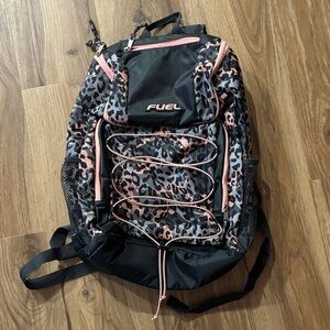 Fuel Leopard Print Women's Backpack - Black and Pink